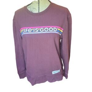 Life is Good Gorpcore Red Sweatshirt Size M 100% Cotton